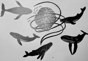 Bubble netting papercut by Leticiaà Legat